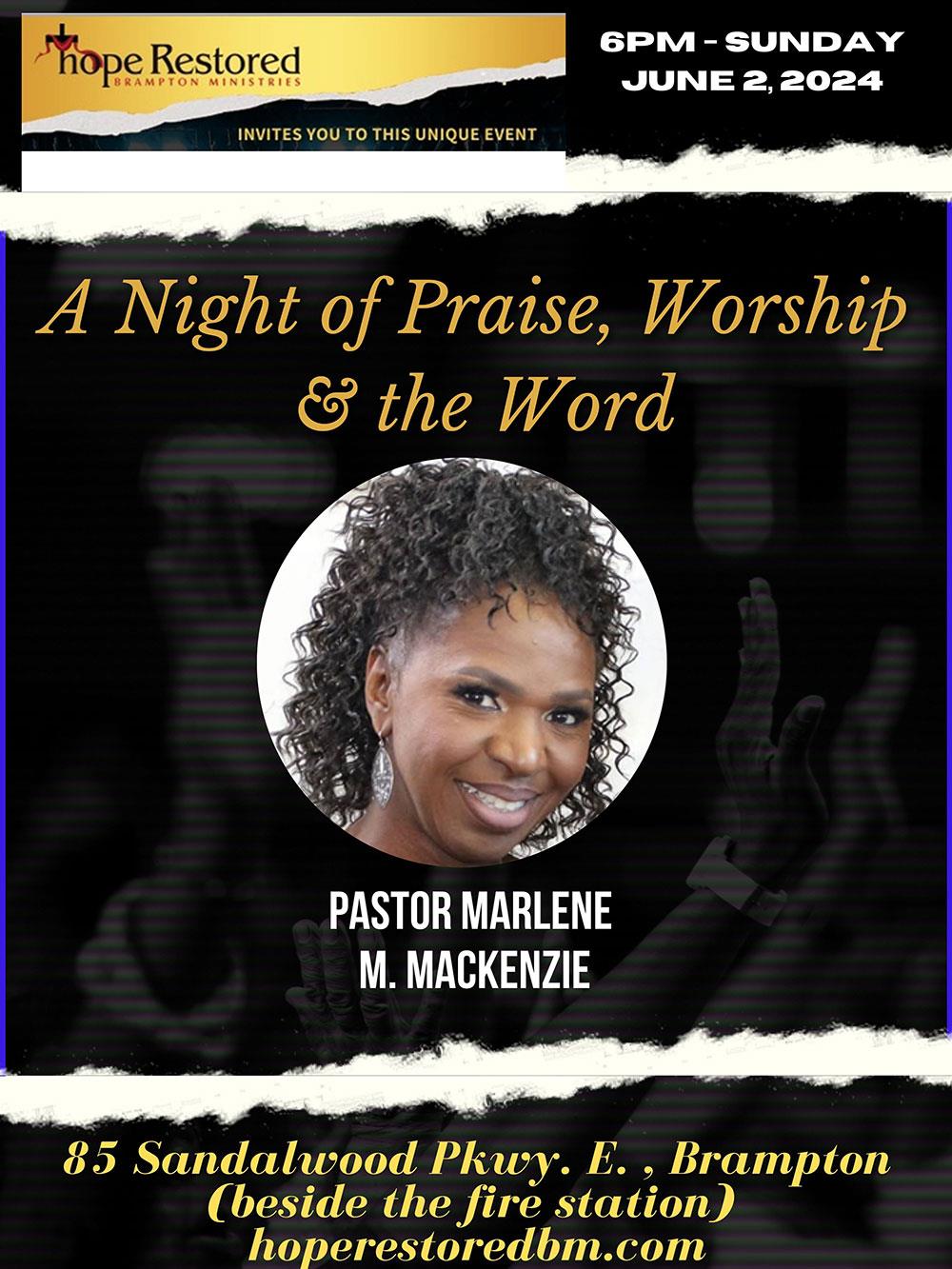 A night of praise, worship and the Word