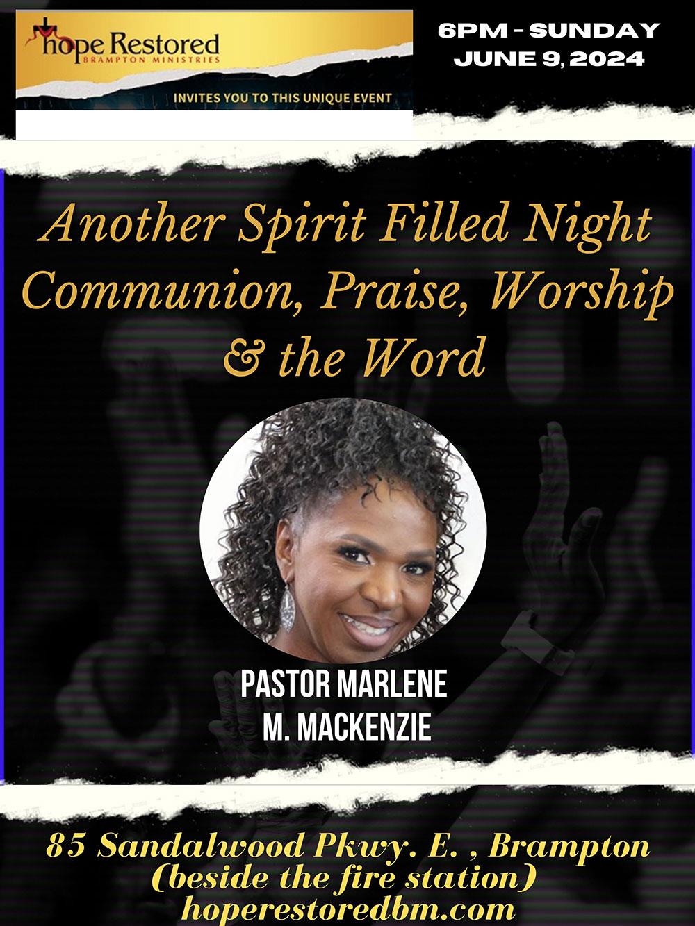 A night of praise, worship, communion and the Word